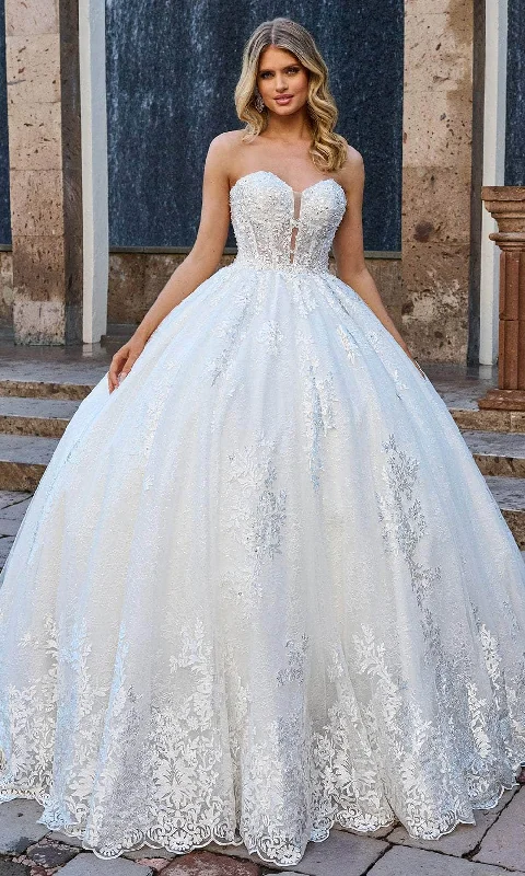 Women's Active Garments For Workouts Big Savings Rachel Allan Bridal RB6154 - Strapless Scalloped Lace Bridal Ballgown Women's Active Garments For Workouts Big Savings Rachel Allan Bridal RB6154 - Strapless Scalloped Lace Bridal Ballgown
