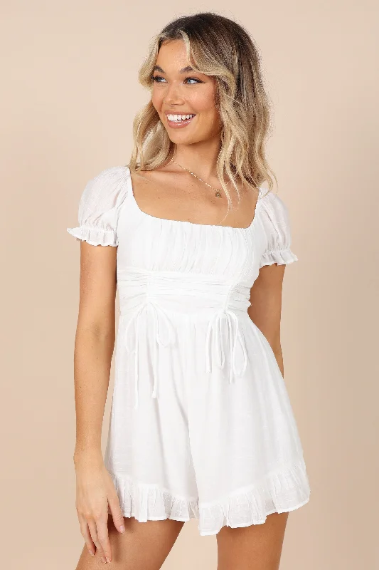 Women's High-Fashion Garments Clearance Event Jucee Frill Romper - White