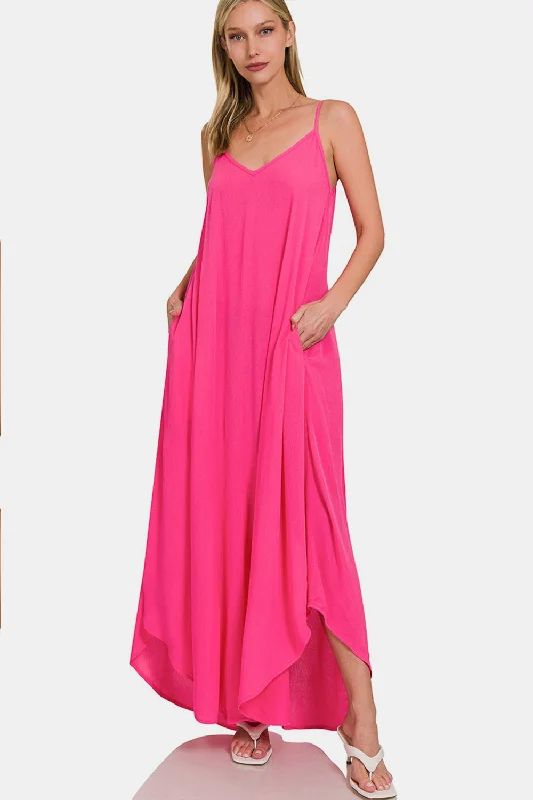 Formal Outfit For Women Versatile Wardrobe Essentials Zenana Woven Cami Maxi Dress with Side Pockets Formal Outfit For Women Versatile Wardrobe Essentials Zenana Woven Cami Maxi Dress with Side Pockets