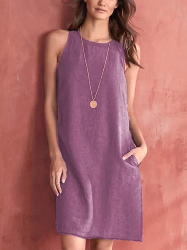 Women's Holiday Outfit Art Deco Geometric Pattern Look Women's Woven Casual Cotton Linen Comfortable Round Neck Sleeveless Dress Women's Holiday Outfit Art Deco Geometric Pattern Look Women's Woven Casual Cotton Linen Comfortable Round Neck Sleeveless Dress