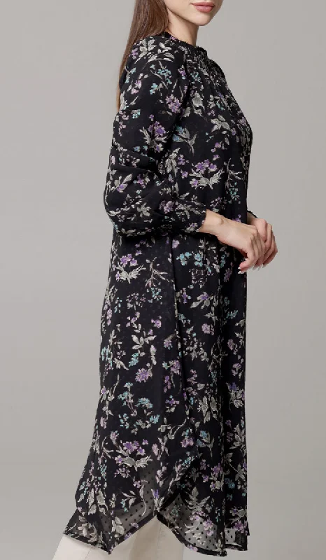 Women's Vintage Clothes Hot Styles Miral Modest Essential Long Print Chiffon Midi - Black/Multi Floral - PREORDER (ships in 2 weeks) Women's Vintage Clothes Hot Styles Miral Modest Essential Long Print Chiffon Midi - Black/Multi Floral - PREORDER (ships in 2 weeks)