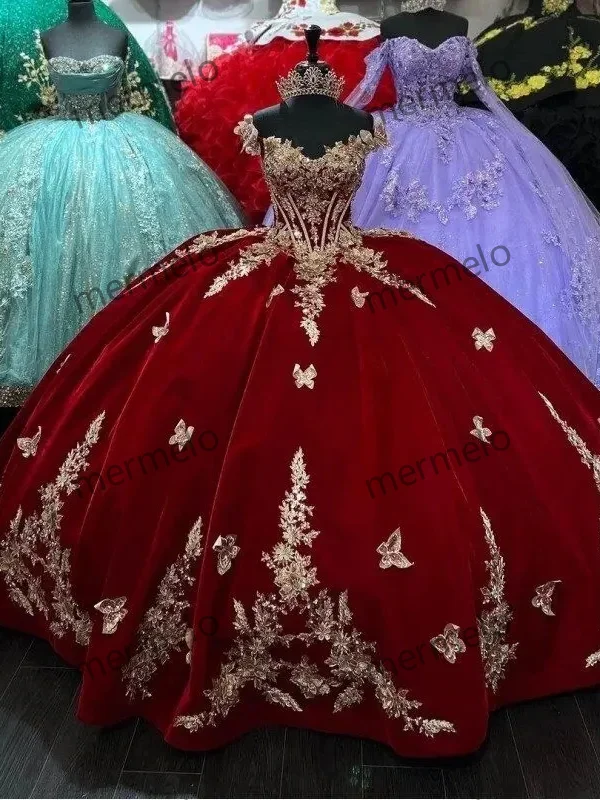 Women's Transitional Attire Y2K Nostalgic Fashion Look Luxury Satin Quinceanera Dresses With Cape Gold Beading Butterfly Lace Women's Transitional Attire Y2K Nostalgic Fashion Look Luxury Satin Quinceanera Dresses With Cape Gold Beading Butterfly Lace