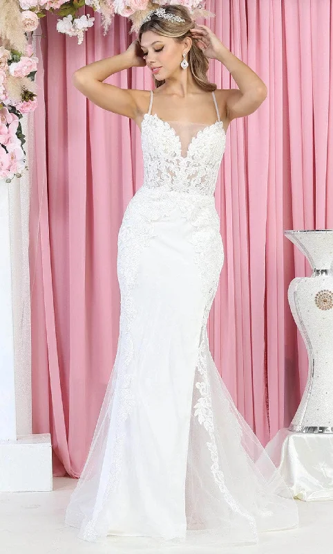 Women's Elegant Evening Attire Holiday Attire Sale May Queen RQ7919 - Embroidered Mermaid Wedding Gown Women's Elegant Evening Attire Holiday Attire Sale May Queen RQ7919 - Embroidered Mermaid Wedding Gown