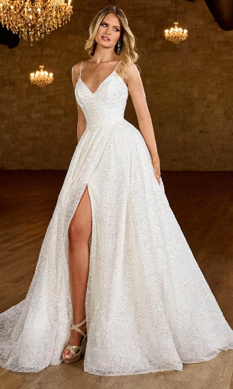 Modern Women's Apparel Sophisticated Outfits Rachel Allan Bridal RB3200 - Spaghetti Strap A-Line Bridal Gown Modern Women's Apparel Sophisticated Outfits Rachel Allan Bridal RB3200 - Spaghetti Strap A-Line Bridal Gown