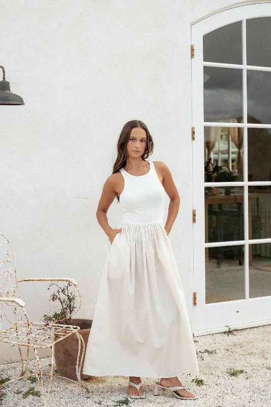 Women's Chic Outerwear Attire Catch Every Fashion Trend Franki Midi Dress - White Cream Women's Chic Outerwear Attire Catch Every Fashion Trend Franki Midi Dress - White Cream