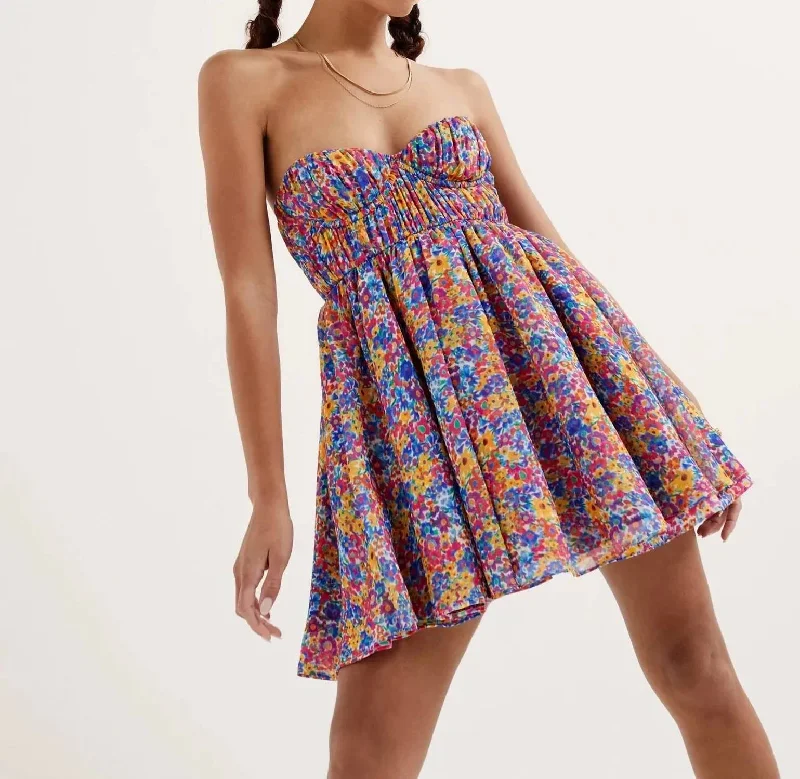 Timeless Women's Apparel Budget-Friendly Fashion Sasha Strapless Mini Dress In Blue
