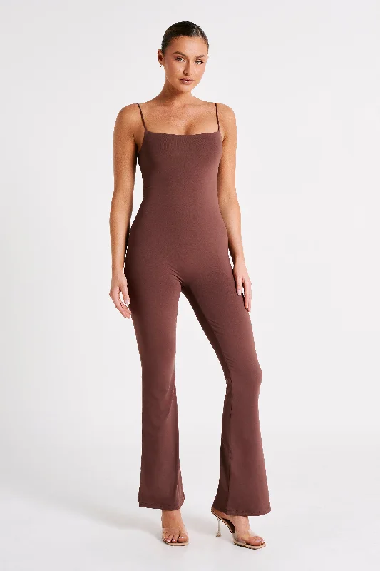Women's Outdoor Activity Garments Seasonal Sale Adelaide Recycled Nylon Jumpsuit - Mocha