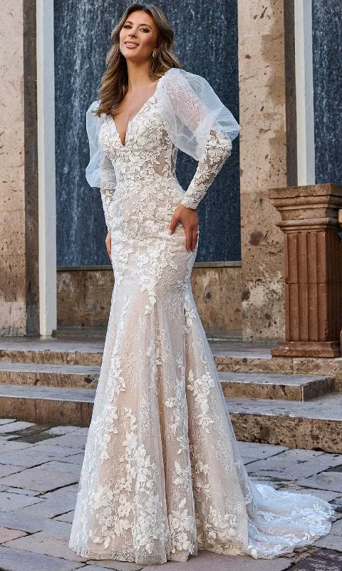 Women's Trendy Activewear Apparel Effortless Grace Rachel Allan Bridal RB3199 - Floral Embroidered Trumpet Bridal Gown Women's Trendy Activewear Apparel Effortless Grace Rachel Allan Bridal RB3199 - Floral Embroidered Trumpet Bridal Gown