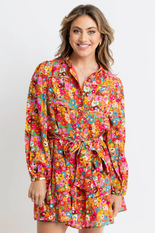 Women's Elegant Clothing Sets Trending Items Magenta Floral Carolyn Dress