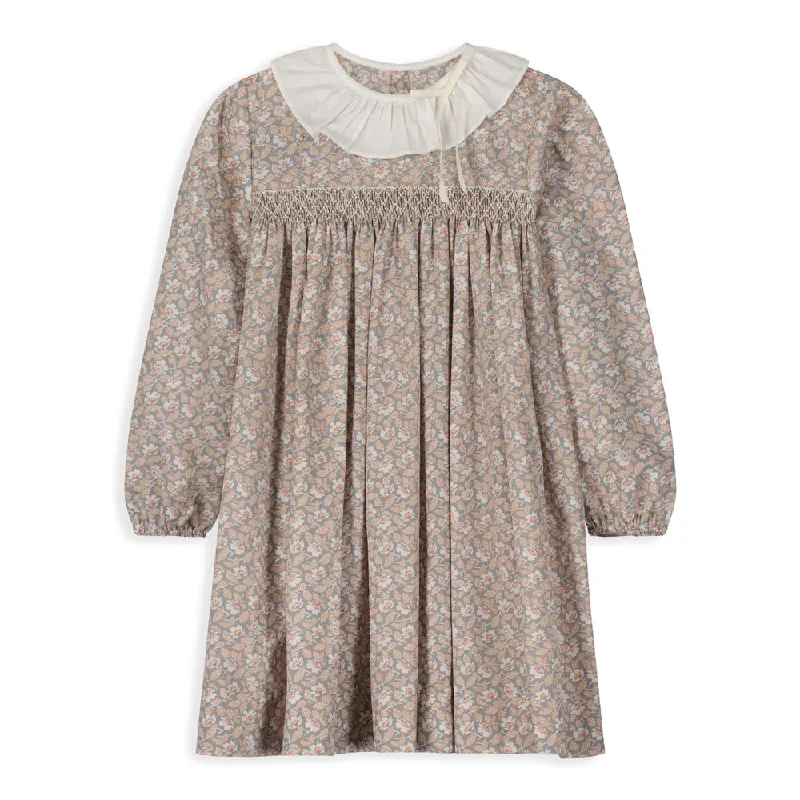 Women's Evening Wear Attire Polished Finish Juliette Smocked Dress -- Grayson Floral Women's Evening Wear Attire Polished Finish Juliette Smocked Dress -- Grayson Floral