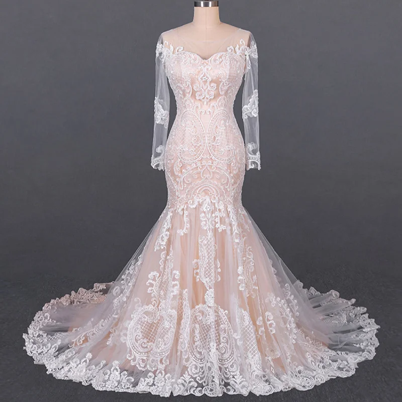 Classic Women's Apparel Minimalist Elegant Gorgeous Lace Mermaid Long Sleeves Wedding Dresses Classic Women's Apparel Minimalist Elegant Gorgeous Lace Mermaid Long Sleeves Wedding Dresses
