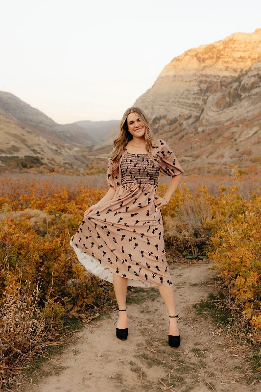 Women's Clothing Sets Budget-Friendly Fashion Sandra Dress-Tan Floral