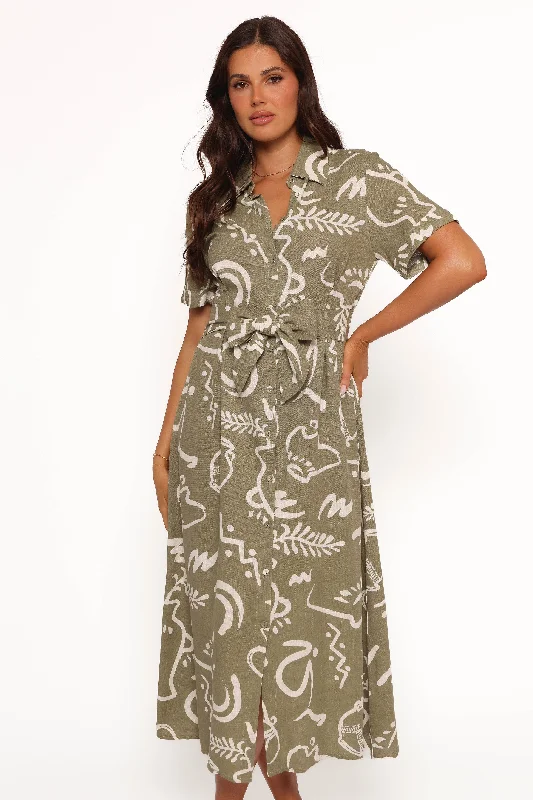 Women's Active Garments For Workouts Durable Fashion Picks Gail Midi Dress - Sage