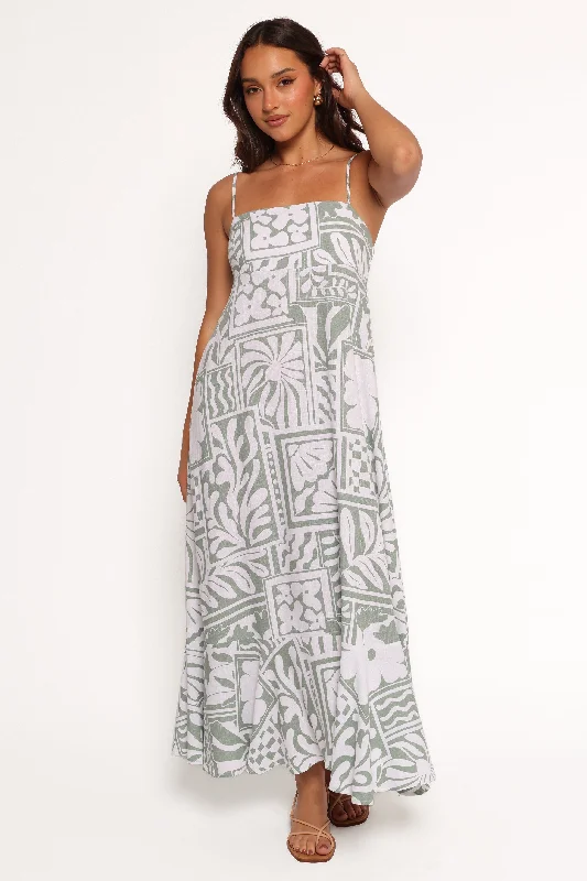 Women's Casual Apparel Trendy Styles Kelsie Midi Dress - Sage Print