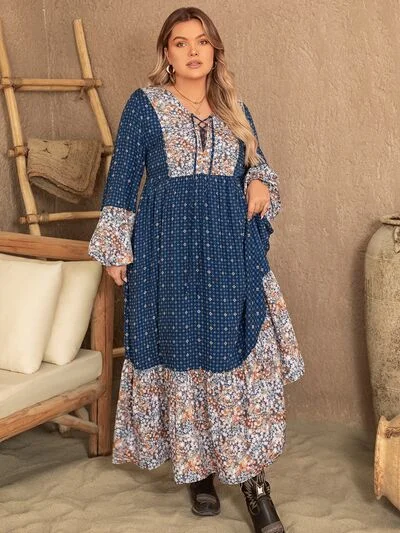 Affordable Women's Clothing Budget-Friendly Fashion Plus Size Printed Balloon Sleeve Maxi Dress Affordable Women's Clothing Budget-Friendly Fashion Plus Size Printed Balloon Sleeve Maxi Dress