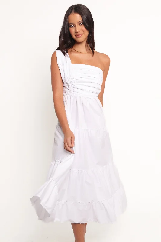Women's Holiday Apparel Style Upgrade Isabela Midi Dress - White