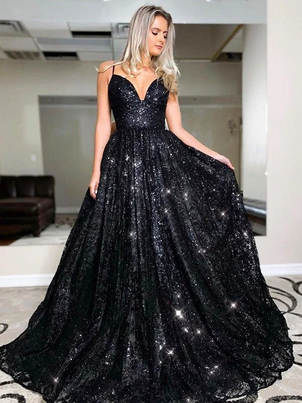Chic Women's Garments Fashion Essentials A-Line/Princess Floor-Length V-neck Sequin Sleeveless Sequins Dresses Chic Women's Garments Fashion Essentials A-Line/Princess Floor-Length V-neck Sequin Sleeveless Sequins Dresses