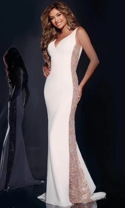 Modern Women's Clothes Vintage Elegance Jovani 42025 - Ornate Paneled Prom Dress