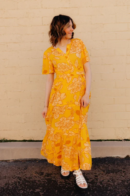 Women's Athletic Clothes Trendy Styles Caribbean Dress-Yellow Floral