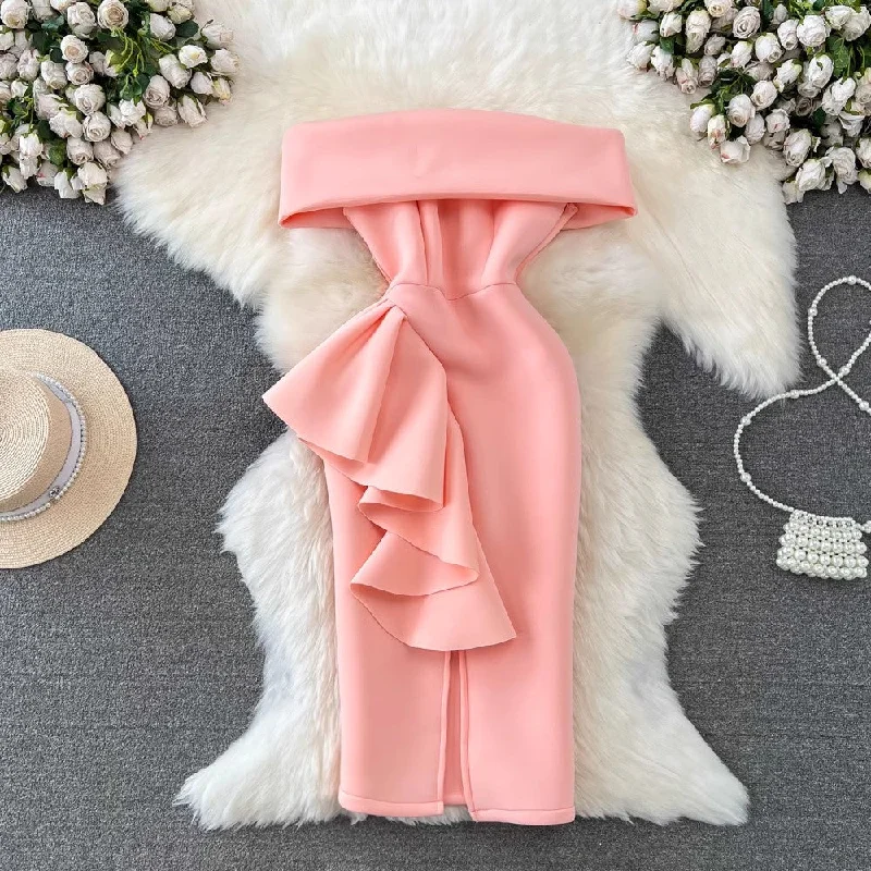 Women's Chic Outfit Cottagecore Rustic Charm Style sleeveless ruffled dress      S4071