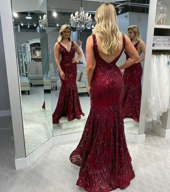 High-Fashion Women's Clothing Dreamy Aesthetic Charming Burgundy Long Evening Dress Sleeveless Formal Prom Dress S3801 High-Fashion Women's Clothing Dreamy Aesthetic Charming Burgundy Long Evening Dress Sleeveless Formal Prom Dress S3801