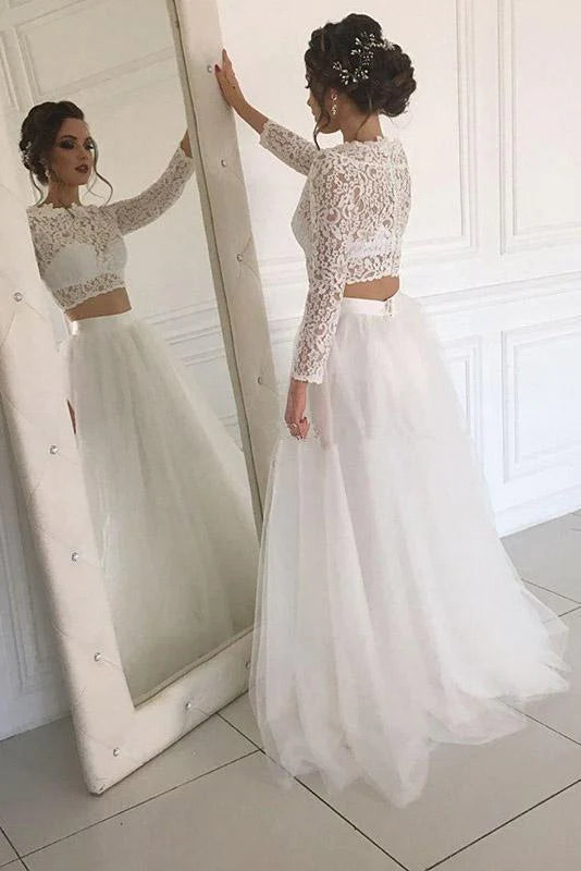 Women's Travel Garments Shop Our Looks Long Sleeve Lace Round Neck Ivory Boho Wedding Dresses with Tulle Beach Bridal Dresses Women's Travel Garments Shop Our Looks Long Sleeve Lace Round Neck Ivory Boho Wedding Dresses with Tulle Beach Bridal Dresses