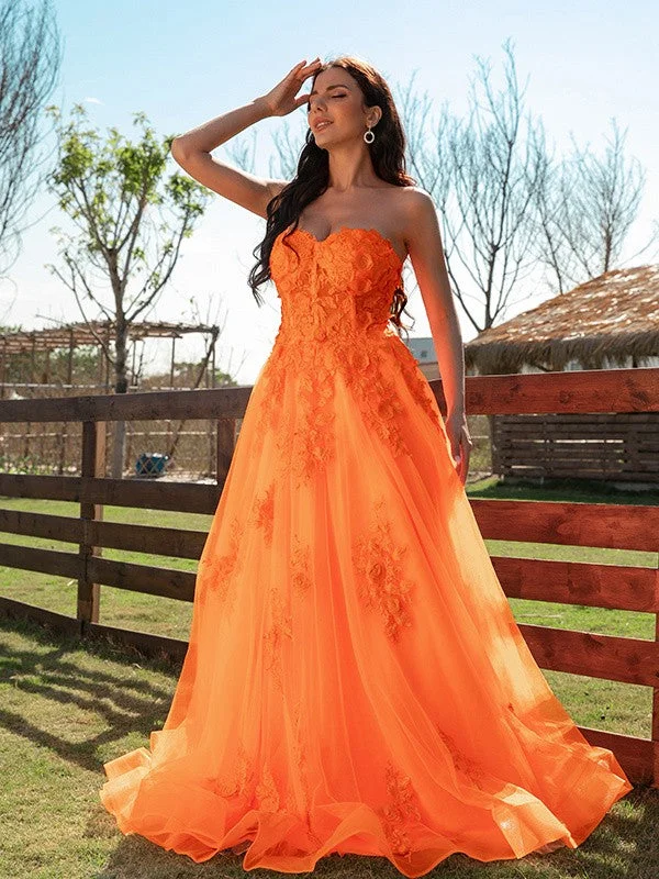 Affordable Women's Apparel Shop Sale Items A-Line/Princess Tulle Applique Sweetheart Sleeveless Floor-Length Dresses Affordable Women's Apparel Shop Sale Items A-Line/Princess Tulle Applique Sweetheart Sleeveless Floor-Length Dresses