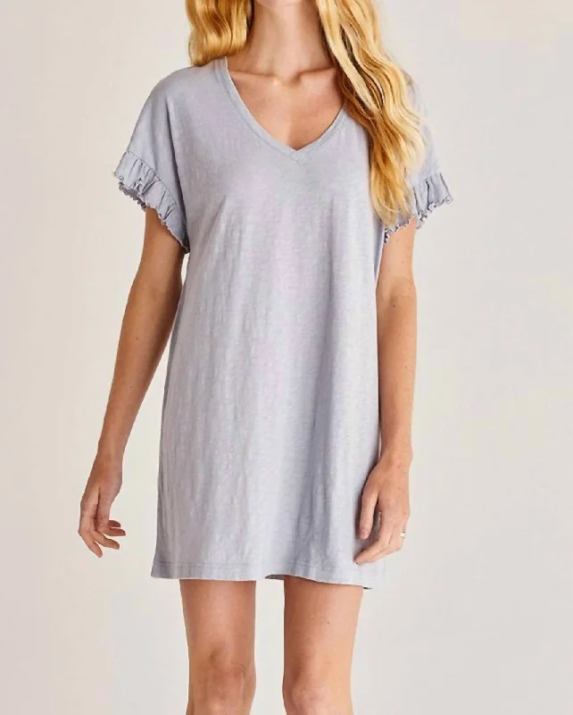 Women's Chic Apparel Special Occasion Wear Janelle Slub Mini Dress In Lavender Ash