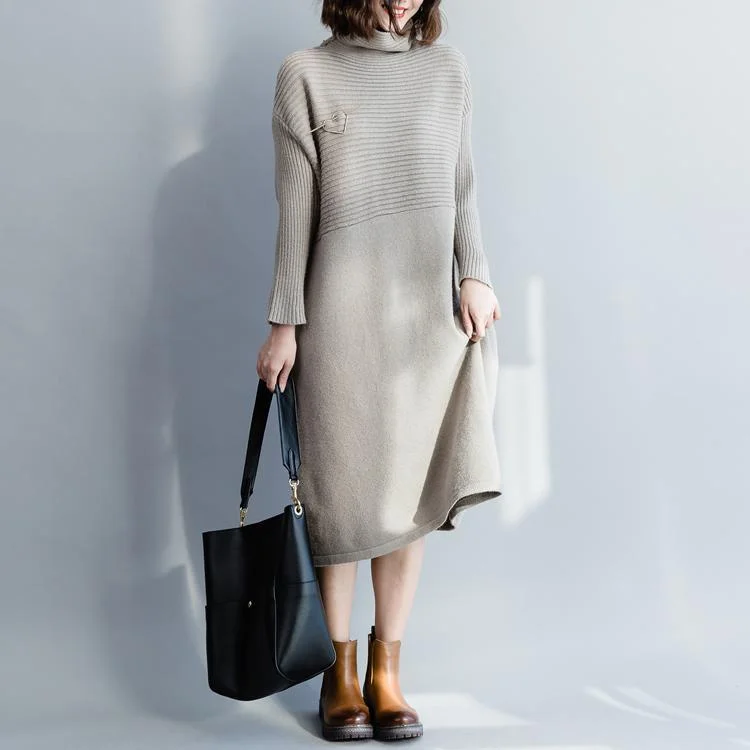 Women's Transitional Garments Stylish Looks Simple Sweater weather plus size high neck gray Big knitwear Women's Transitional Garments Stylish Looks Simple Sweater weather plus size high neck gray Big knitwear