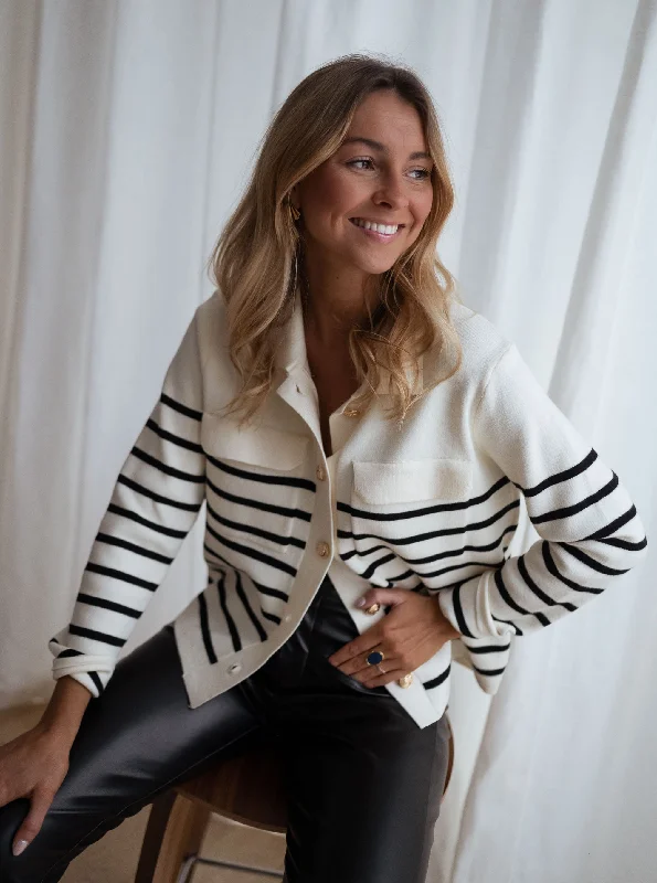Women's Formal Clothes Bold Patterns Striped Danie Cardigan