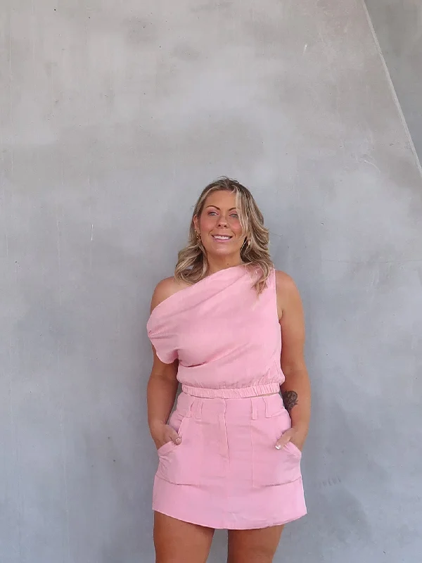 Formal Attire For Women Chic Style Josie Skort - Pink
