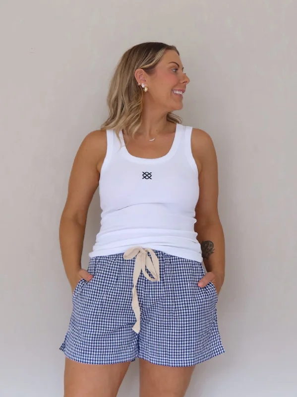 Timeless Women's Clothes Contemporary Chic Kingsley Gingham Shorts - Navy