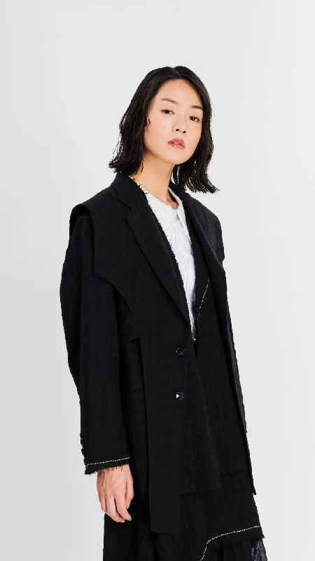 Women's Clothing Apparel Sets Playful Elegance Two in One Biker Blazer