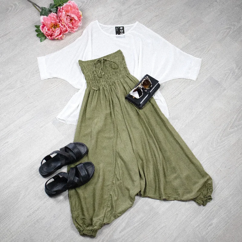 Women's Vacation Outfit Fashion Sale Aladdin Pants/Jumpsuit - Olive