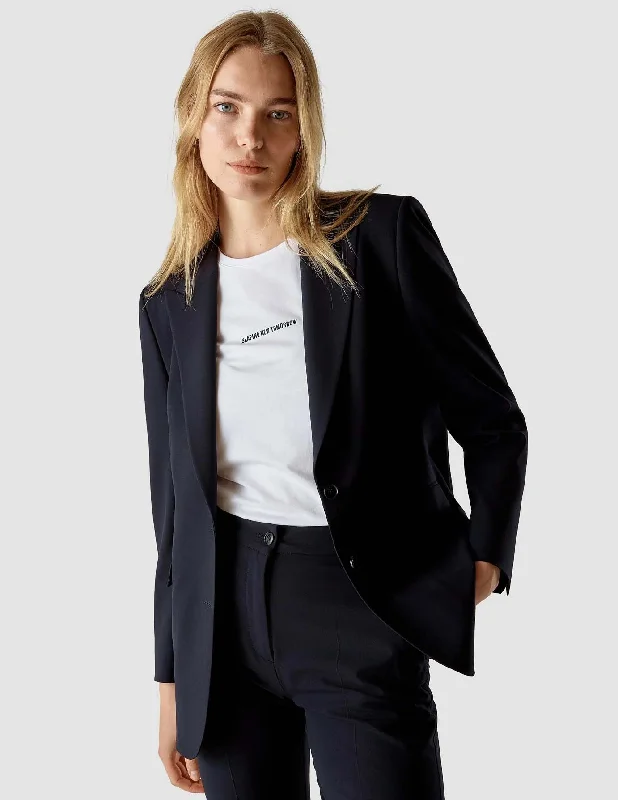 Women's Elegant Garments Luxury Style Essential Blazer Midnight Blue