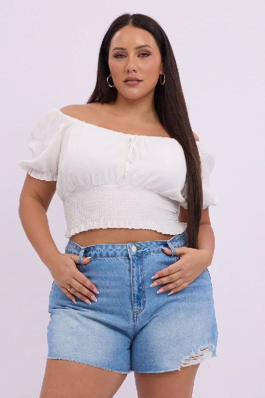 Plus-Size Women's Clothing Effortless Comfort Denim Relaxed Shorts High Rise