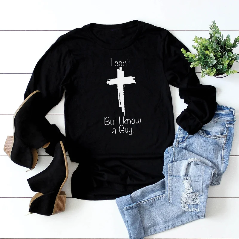 Casual Chic Women's Clothes Elegant Contour I Know a Guy Long Sleeve