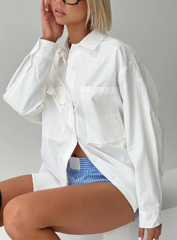 Women's High-Fashion Garments Trendy Attire For Her Bilbury Cargo Shacket White