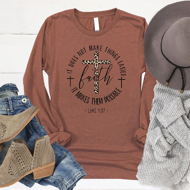 Women's Elegant Outfit Spring Wardrobe Faith Makes It Possible Long Sleeve