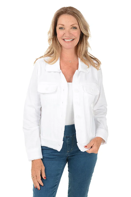Women's Sporty Chic Clothes Exclusive Sale Button-Front Frayed Jacket