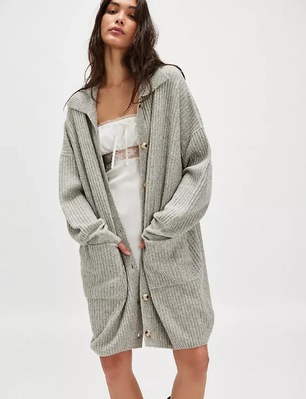 Women's Clothing For Everyday Wear Parisian Effortless Chic Style Emmy Cardi, Sandstorm Heather Women's Clothing For Everyday Wear Parisian Effortless Chic Style Emmy Cardi, Sandstorm Heather
