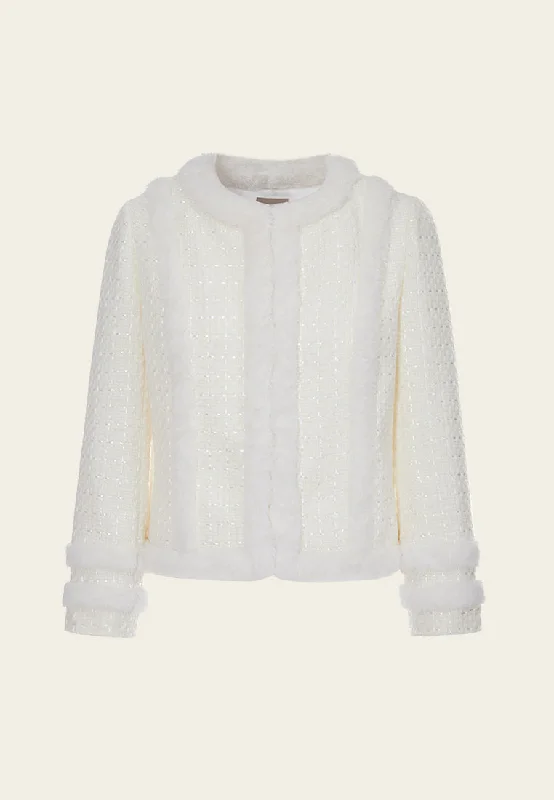Sustainable Fashion Clothing For Women Discount Extravaganza Mixed Tweed Lurex-detail Fur-trim Jacket Sustainable Fashion Clothing For Women Discount Extravaganza Mixed Tweed Lurex-detail Fur-trim Jacket