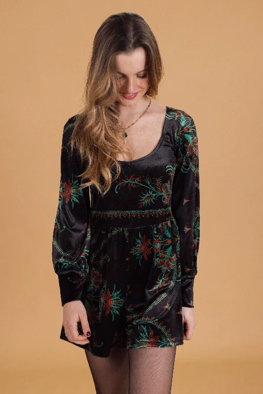 Vintage-Inspired Garments Insane Discount Onslaught Playsuit Amelise Black Velvet