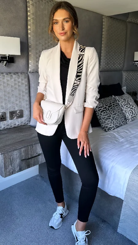 Women's Stylish Outdoor Outfit Summer Deals McKinley Beige Ruched Sleeve Blazer