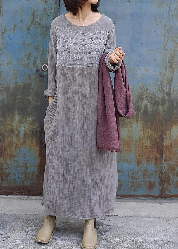 Women's Evening Wear Attire Anniversary Sale gray Sweater dress Women patchwork tunic side open knit dress Women's Evening Wear Attire Anniversary Sale gray Sweater dress Women patchwork tunic side open knit dress