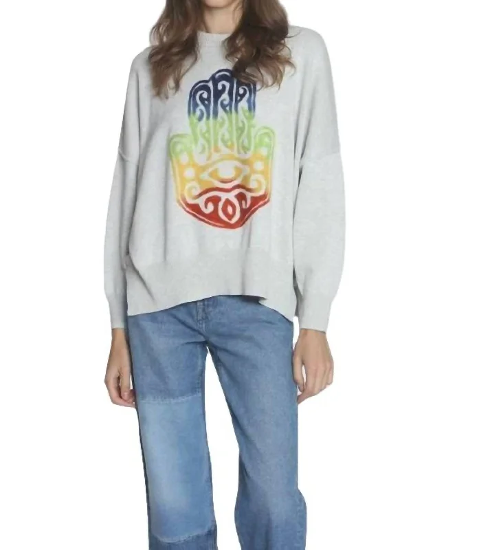 Women's Cozy Outfit For Lounging Wardrobe Refresh Karma Sweatshirt In Pumice Hand