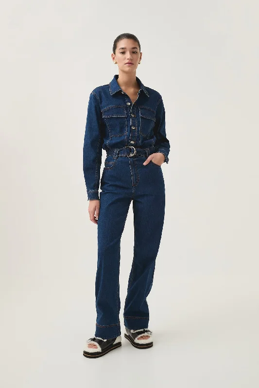 Women's Chic Outerwear Attire New Styles Just In Neo Denim Jumpsuit