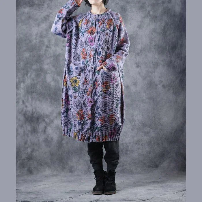 Affordable Luxury Women's Garments Stylish Savings 2018 New Vintage Loose Print Thicken Long Sweater Coat For Women Affordable Luxury Women's Garments Stylish Savings 2018 New Vintage Loose Print Thicken Long Sweater Coat For Women