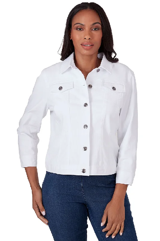 Affordable Luxury Women's Apparel End - Of - Month Blowout 3/4 Sleeve Stretch Denim Jacket Affordable Luxury Women's Apparel End - Of - Month Blowout 3/4 Sleeve Stretch Denim Jacket