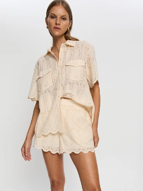 Women's Stylish Casual Garments Limited Time Flash Sale Estelle Short - Cream